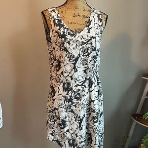 Haute Hippie Black and White Floral Mini Dress